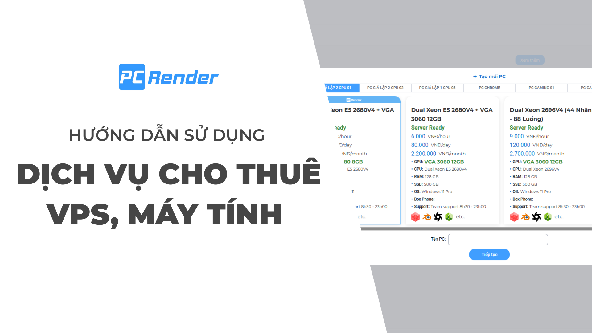 Thoả sức đam mê - sáng tạo , PCRENDER sẽ giải quyết phần còn lại.