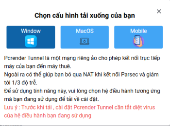 Hướng dẫn dùng PCRENDER TUNNEL trên máy MACBOOK